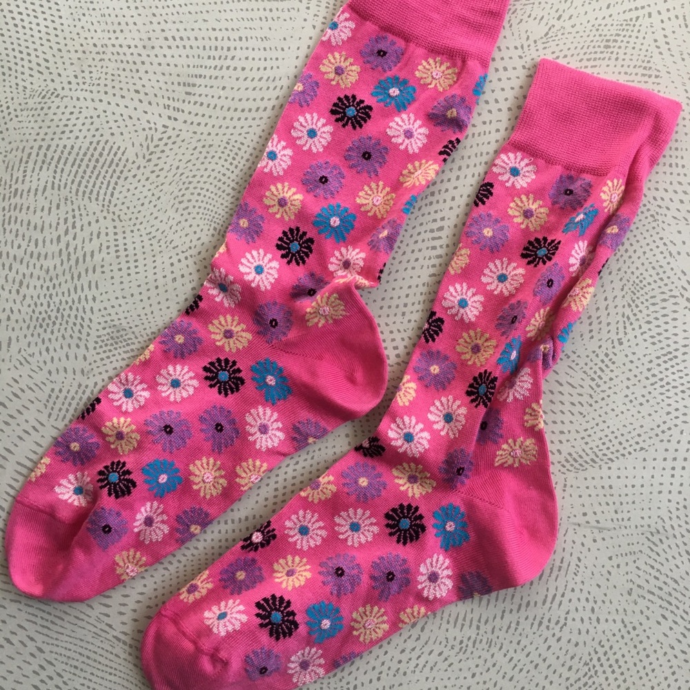Duchamp London Pink Floral Sock 🧦 🌸 Large
